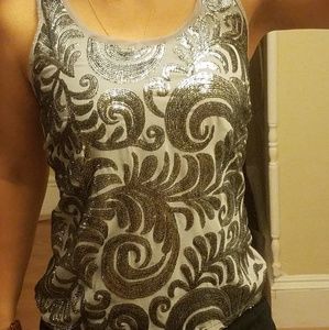 Express Gray and Silver shift Tank